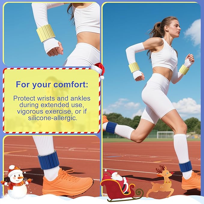 2025 Upgraded Magnetic Ankle Weights for Women, Wrist Weights,Silicone (Waterproof), Non-Slip, Easy Wear, Adjustable (Men & Women), Ideal for Jogging/Yoga/Pilates & More, Great Gift.（2 Pack）