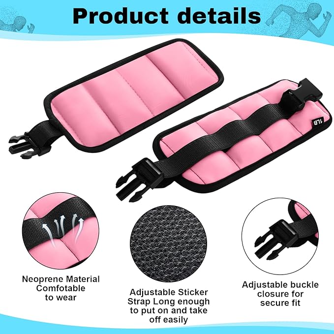 2 Pairs Ankle Wrist Weights for Land or Aquatic Exercise Aqua Cuffs Aqua Aerobics Fitness Bands for Ankle and Wrist Adjustable Weights for Swimming Pool Workout Equipment