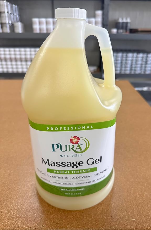 Herbal Therapy 1 Gallon Massage Gel, Aloe Vera, Professional, Massage Therapy, Deep Tissue, Unscented, Hypoallergenic, Natural Ingredients, Skin Hydrating, Moisturizing, Muscle Relief
