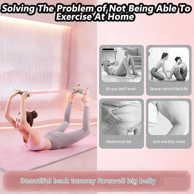 2026 New 8-Tube Pedal Resistance Device - Detachable and Adjustable Pedal Resistance Device, 21 Fitness Resistances Bands, Stretching Workout Fitness Bands for Full Body Exercise