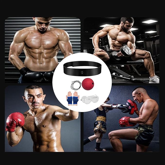 Boxing Reflex Ball Headband Set,Boxing Reflex Balls with Adjustable Headband,for Beginner Proficiency Improvement,Great Boxing Equipment