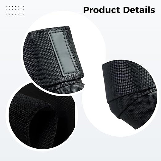 Adjustable Elbow Compression Sleeves For Weightlifting, Black Elbow Wraps For Joint Support, M Size 48.4 X 3.1