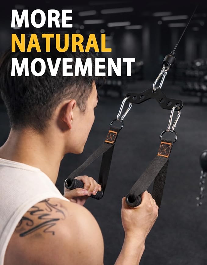 2 to 1 Cable Attachment Adapter,Adjustable LAT Pull Down Bar,Cable Machine Attachments for Gym-8 Inches