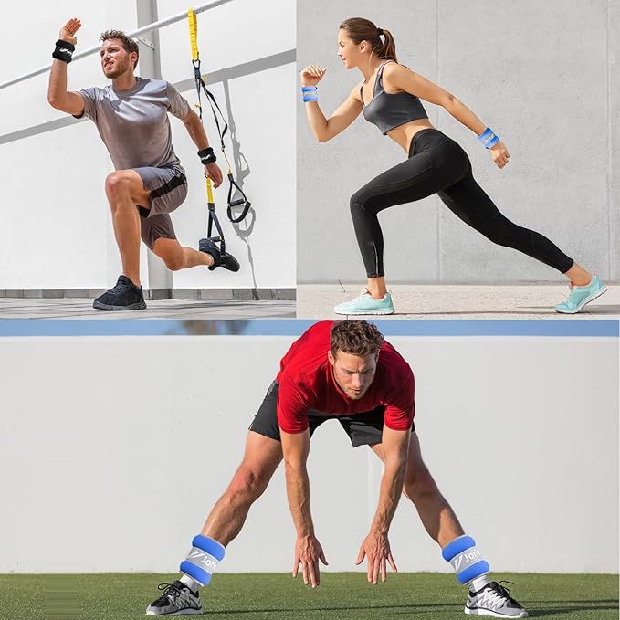 Ankle Weights A Pair of 1/2/3/4/6/8/10/12/20 LBS Wrist Leg Arm Weights for Women Men with Adjustable Straps, Strength weighted for Physical Therapy Running Walking Fitness Gym Workout