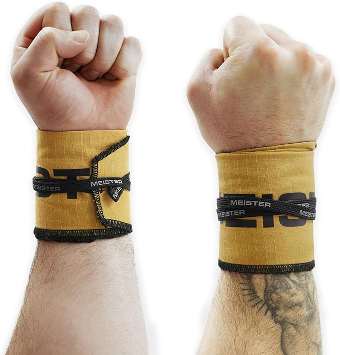 Meister Lockdown Wrist Wraps - Adjustable Non-Stretch Support for Weightlifting, Strength & Cross Training