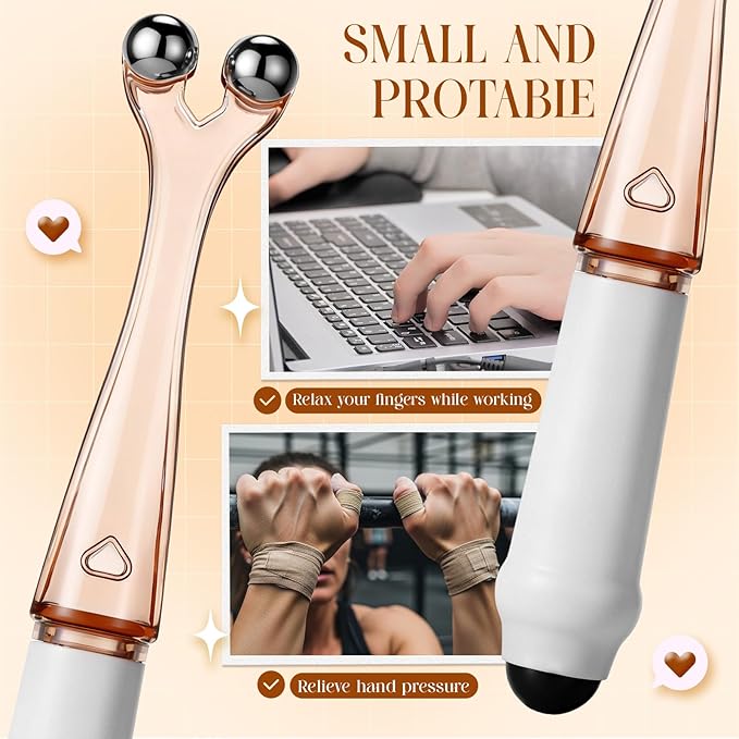 Konohan 2 pcs Finger Massager Roller for Arthritis Hand Massage Tool Relieves Arthritis Hand Pain and Stress for Woman Mothers Day Gift Palm Foot Acupressure Tool