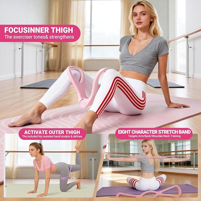 Home Pilates Essential Kit for Women, Pilates Equipment Set with Pelvic Floor Trainer, Resistance Bands for Beginners Home Workouts