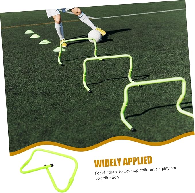 Adjustable Boys and Girls Speed Hurdle PVC Plastic Agility Training Equipment for Soccer Green for Outdoor Footwork and Strength Exercises