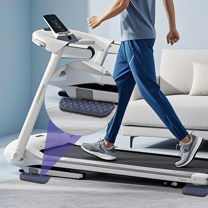 6pcs Treadmill Mat Pads, 4x4 Inch High Density Silicone Treadmill Mat for Carpet Floors Double-Sided Anti-Slip Exercise Equipment Mat Treadmill Vibration Pads for Most Fitness Equipment