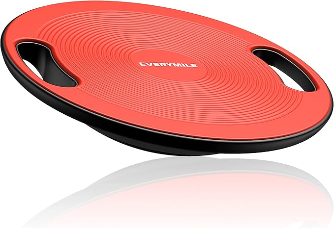 EVERYMILE Wobble Balance Board, Exercise Balance Stability Trainer Portable Balance Board with Handle for Workout Core Trainer Physical Therapy & Gym No-Skid Surface