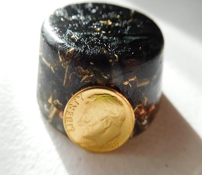 Black Jade Nephrite Orgone Generator Energy Accumulator 7.83Hz/432Hz/528Hz/Advance Harmonics Many Beautiful Ingredients!(Black Jade Nephrite)