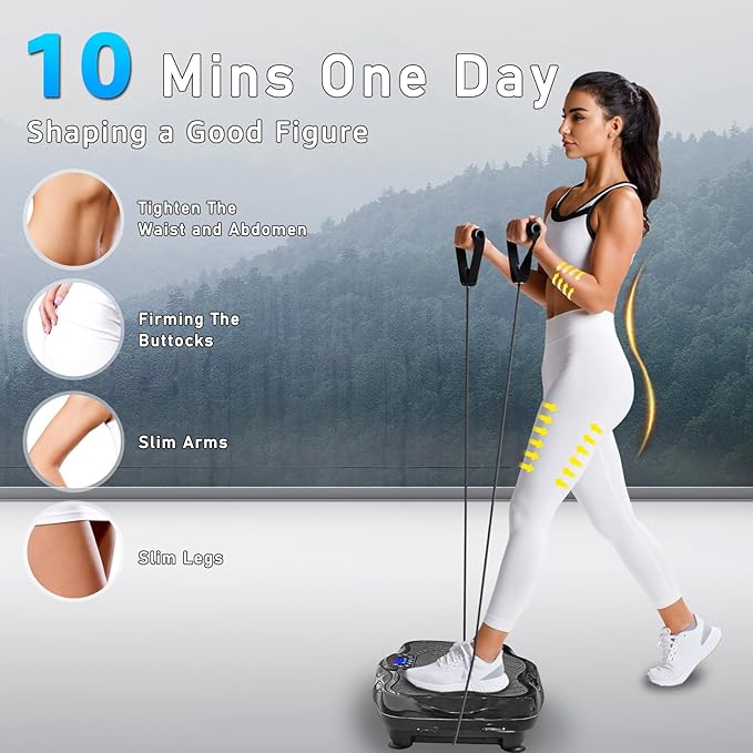 XXL Vibration Plate Exercise Machine, Power Platform for Weight Loss, Toning & Wellness, 120 Levels, Home Gyms Workout