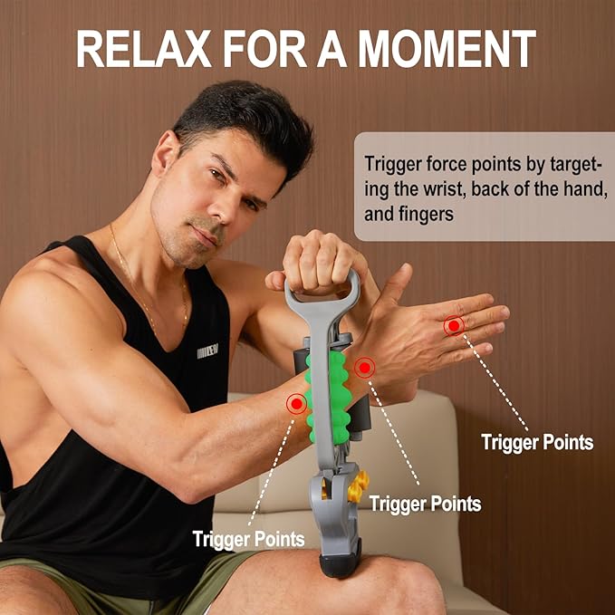 HOTWAVE Arm Massager for Pain Relief & Recovery, Adjustable Foam Roller, Trigger Point Muscle Roller for Calves&Forearm, Wrist Massager, Tennis&Golfers Elbow Pain Release