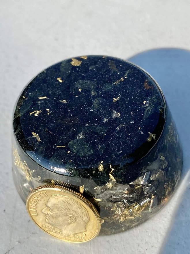Black Jade Nephrite Orgone Generator Energy Accumulator 7.83Hz/432Hz/528Hz/Advance Harmonics Many Beautiful Ingredients!(Black Jade Nephrite)