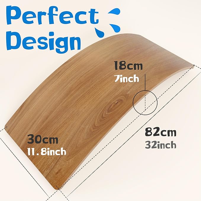 Gentle Monster Wobble Balance Board, Wooden Montessori Toy Rocker Board Natural Wood Kids Toddler Open Ended Learning Toy Yoga Curvy Board for Adult Office Classroom Christmas Gifts