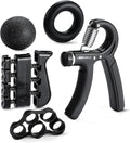Amazon Basics Grip Strength Trainer Forearm Strengthener 5-Piece Kit, Black