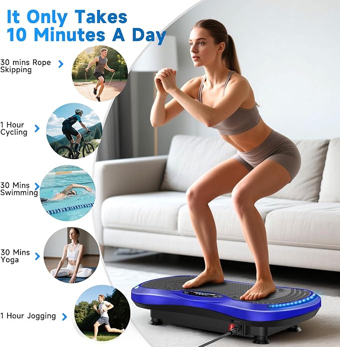 Vibration Plate Exercise Machine for Lymphatic Drainage, Vibration Machine for Full-Body Weight Loss Shaping, Vibrate Fitness Platform 400 Lbs & 200 Adjustable Speeds for Women Men Home