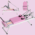 KEIKI Pilates Reformer Machine, Foldable Pilates Core Board Bed for Home Gym Workout, Multifunctional Yoga Studio Equipment w/Resistance Band & Adjustable Footbar Reformer Height, Easy Assembly