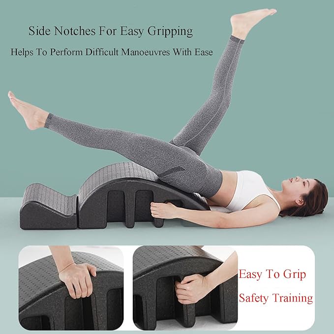 Pilates Spine Corrector Arc Barrel for Back Flexibility, Core Strength & Posture Support, Spinal Corrector Pilates Foam in Black