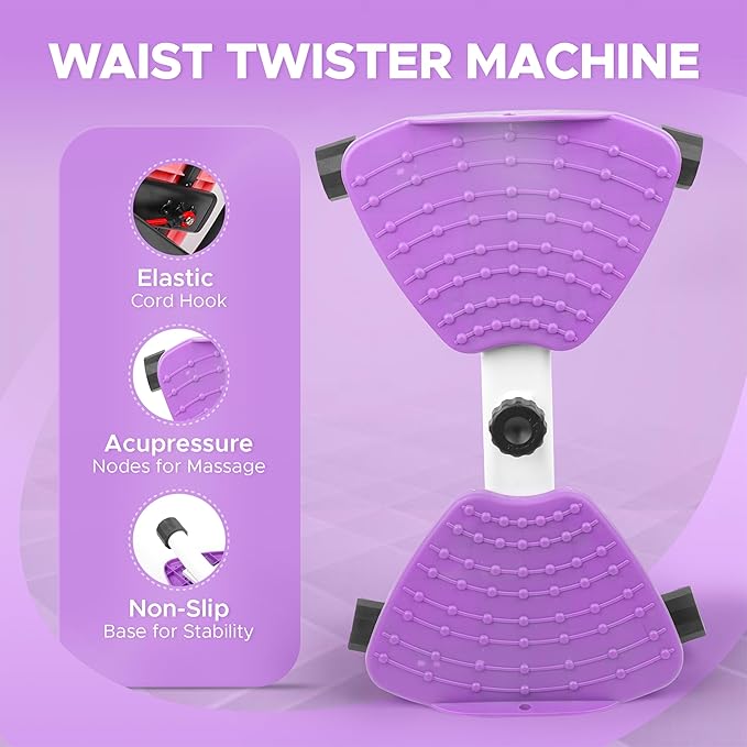 Waist Twister Machine – Waist Sculptor & Twist Exercise Machine for Abs Workout | Noiseless Ab Twister Board, Waist Twist Machine | Heavy-Capacity Anti-Slip Twist Board with Storage Bag