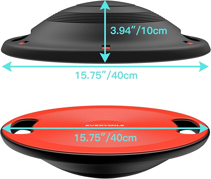 EVERYMILE Wobble Balance Board, Exercise Balance Stability Trainer Portable Balance Board with Handle for Workout Core Trainer Physical Therapy & Gym No-Skid Surface