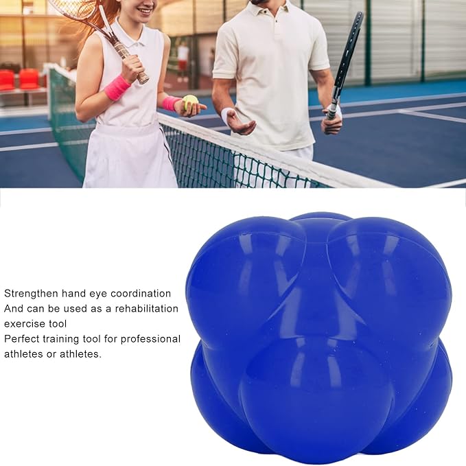 Reaction Ball, Rubber Bright Color Hex Reaction Trainer Ball for Basketball, Tennis and Other Competitive Sports