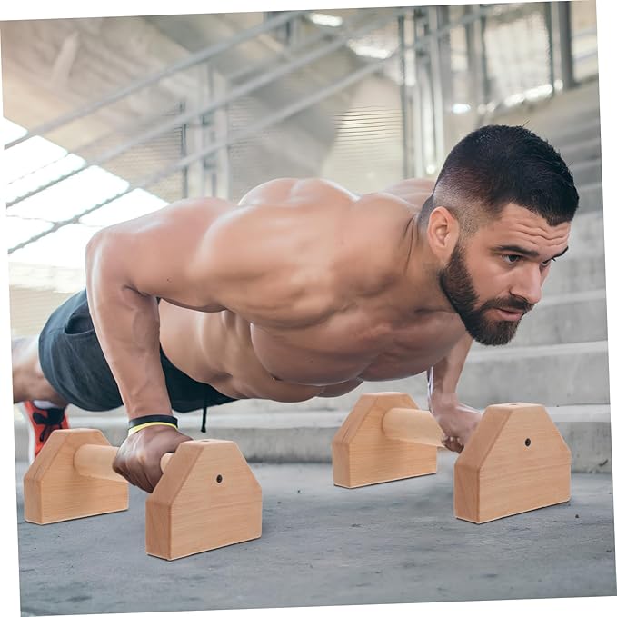 2pcs Wooden Push-up Handles for Strength Training Push-up Stands Ergonomic Equipment for Men