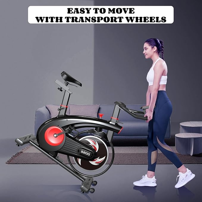 NAYSAYE Exercise Bike, Adjustable Stationary Bikes with Smartphone Mount, Professional Exercise Bike with Digital Pulse Display for Home and Office