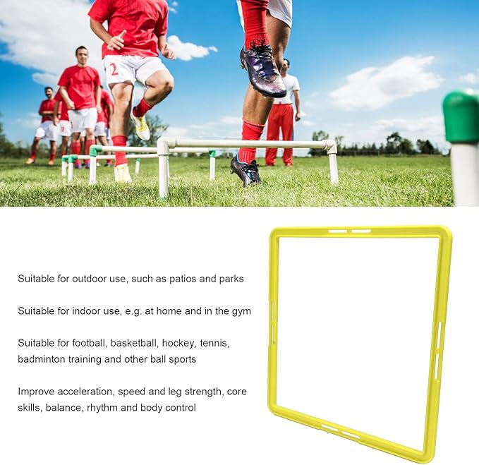 Quadrilateral Agility Rings Speed Rings with Carrying Strap and Clip, 5pcs Portable Agility Hurdles for Agility Footwork Training
