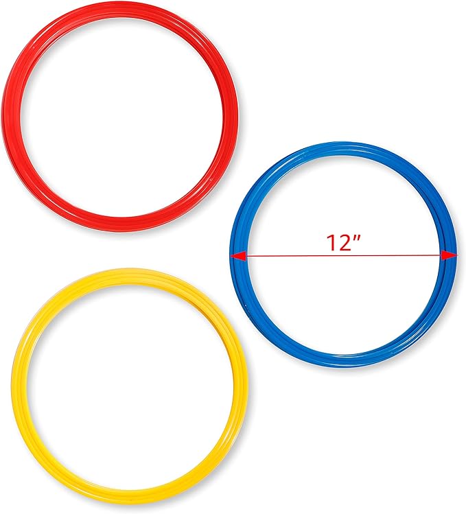 Speed & Agility Training Rings - Set of 12 - with Carrycase - by Trademark Innovations