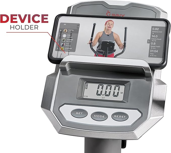 Sunny Health & Fitness Upright Elliptical Machine, Full Body Cardio Exercise with Adjustable Resistance, Arm and Leg Workout Machine, SunnyFit App via Bluetooth Optional Electro-Magnetic Resistance