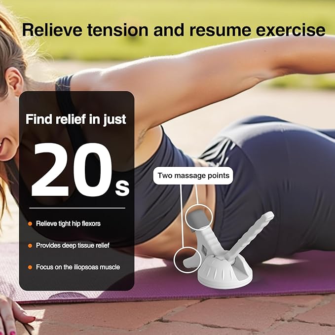 Psoas Release Tool-Hip Hook Psoas Muscle Release Tool Fully Adjustable for Iliacus,Waist Pain Sciatica,Back&Posture Relief,Hip Flexor Release Tool and Trigger Point Massage Tool [Patent Pending]