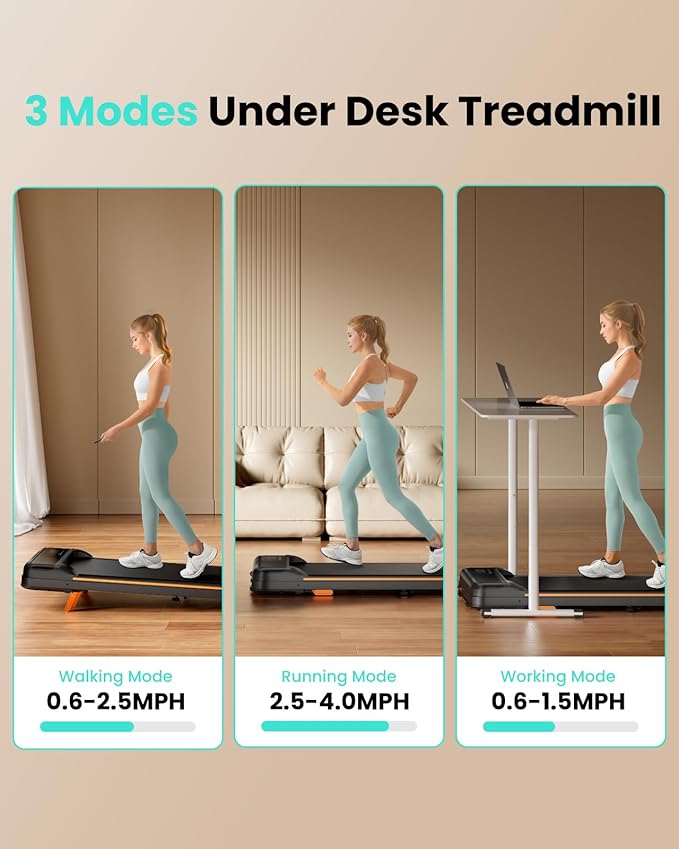 Walking Pad, Under Desk Treadmill with Incline for Home Office 2.5HP Portable Walking Treadmill with 265 Lbs Weight Capacity Walking Machine, Remote Control, LED Display