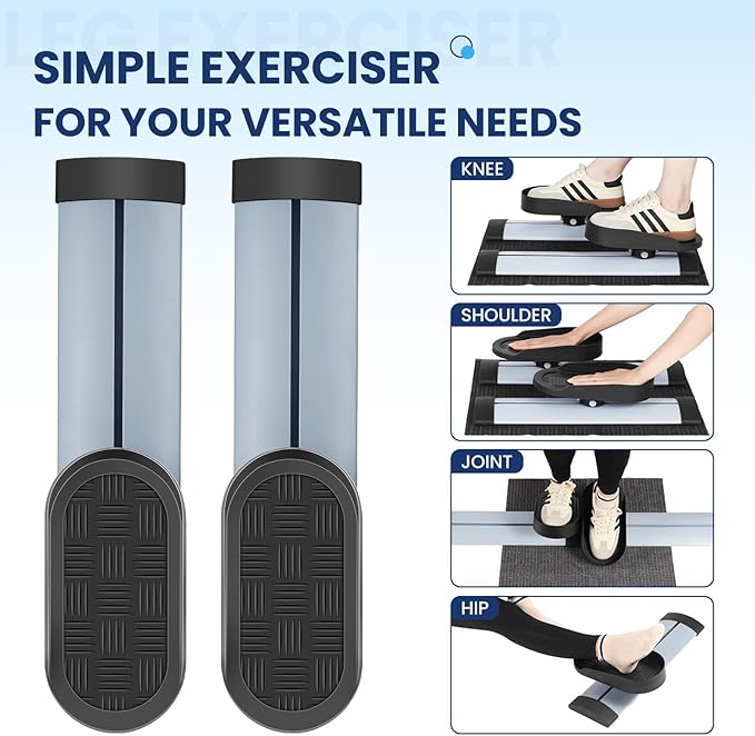 Leg Exerciser While Sitting for Seniors,Knee & Shoulder Exerciser for Home Office, Adaptable for Under Desk Arm& Leg Pedal Exerciser with Resistance, Low Impact Workout for Rehab,Non-Slip Mat Included
