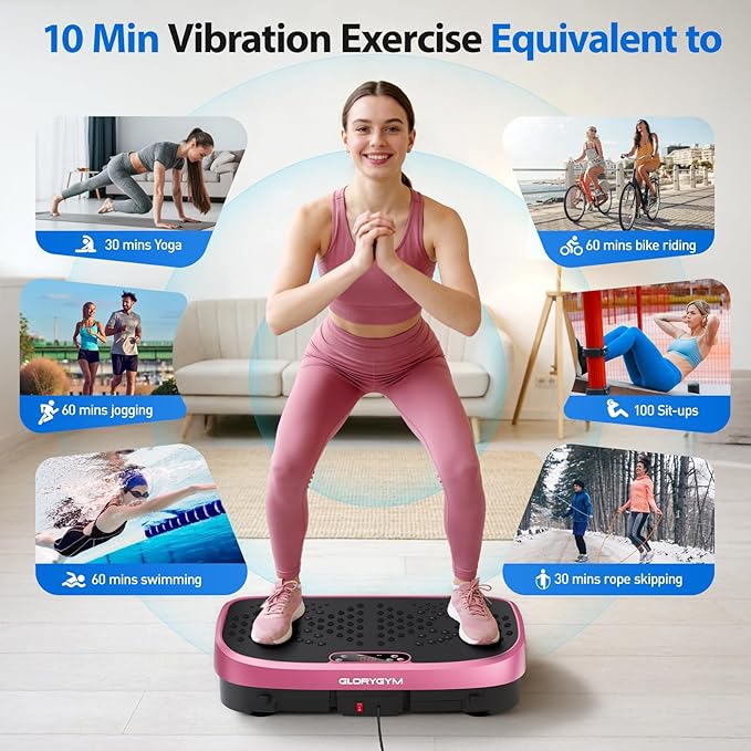 Vibration Plate Exercise Machine - 120 Levels, 350lb Capacity, Quiet Motor with Remote Control for Home Fitness & Weight Loss