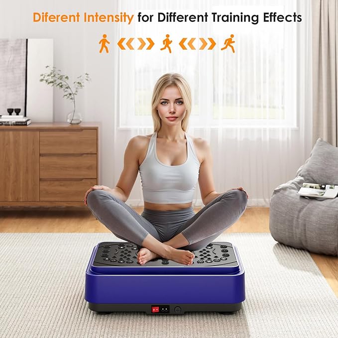 Vibration Plate Exercise Machine, Vibration Plate for Lymphatic Drainage with Remote Control & LCD Display, Vibration Platform with Fitness Resistance Bands for Women Men Weight Loss, 500lbs