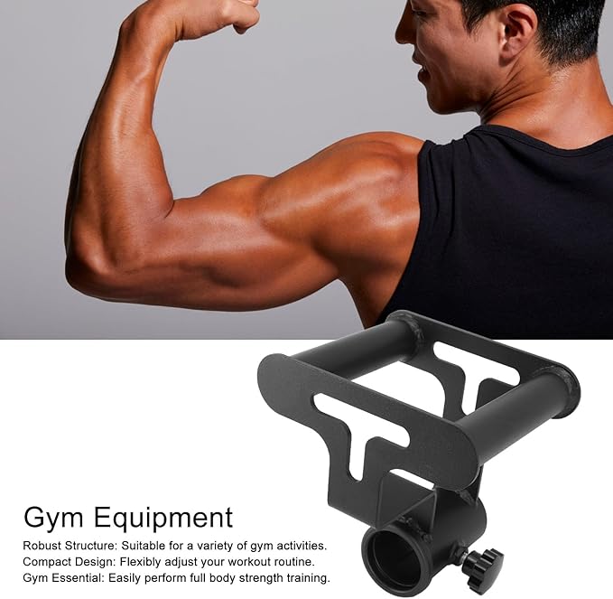 T Bar Row Platform with V Bar Landmine Handle Attachment, Compact Iron Barbell Accessory for Home Gym, Sturdy Grip Strength Training Equipment for Upper Body Workouts