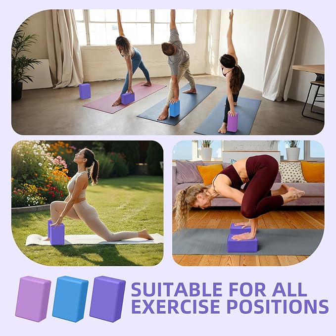 1 Pack Large Foam Yoga Blocks 9x6x4 Inches, Sturdy Pilates Block, Workout Block, Non Slip Surface Yoga Brick for Pilates Meditation, Stretching and Toning, Pink