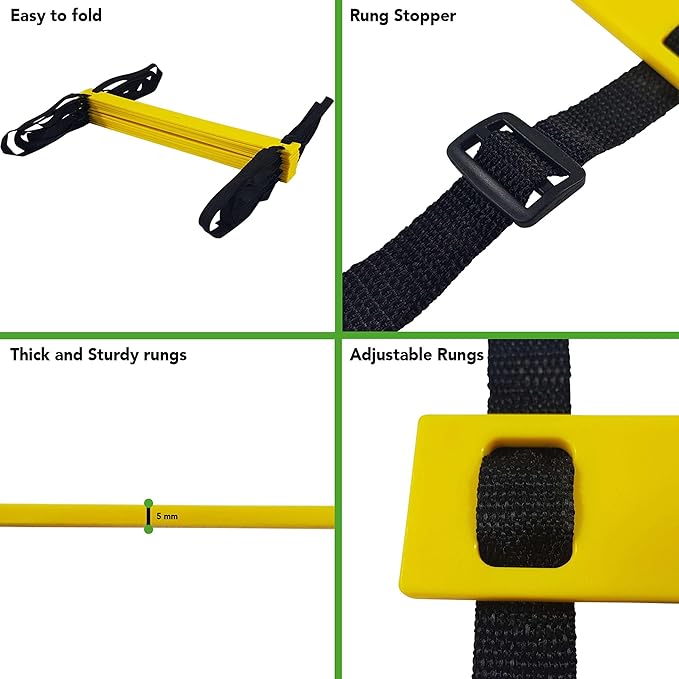 Tunturi Unisex's Functional Agility Ladder Speed Soccer, Black, 4.5 m