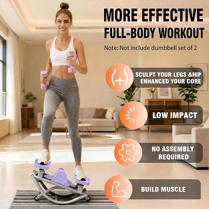 Rock Stepper for Exercise at Home, Lateral Rocking Stepper with Digital Counter & Resistance Bands, 330 LBS Weight Capacity & Low Impact, Ski Machine Full Body Workout Equipment