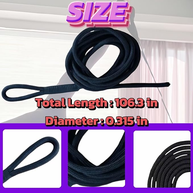 2-Pack Pilates Reformer Ropes Replacement Strap, Pilates Straps for Reformer Machine, Durable Yoga Fitness Equipment Accessory for Home Studio Use