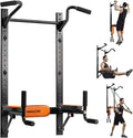 Wall Mounted Foldable Dip Station Pull Up Bar for Home Gym, Multi-Function Fitness Rack, Strength Training Dip Stands, Resistance Band Tube Organizer
