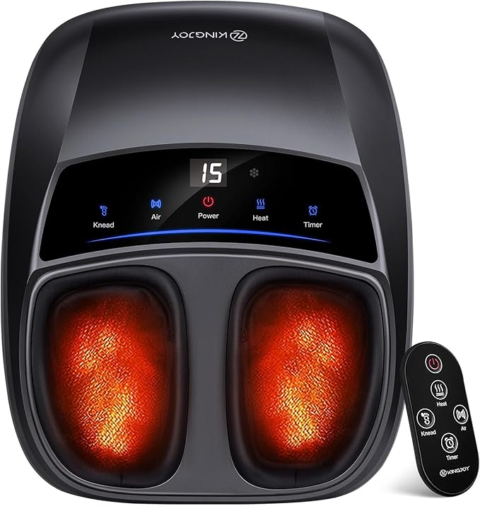 KINGJOY Foot Massager with Heat - Professional Shiatsu Deep Kneading for Neuropathy & Plantar Fasciitis Relief | 2026 Upgraded Model