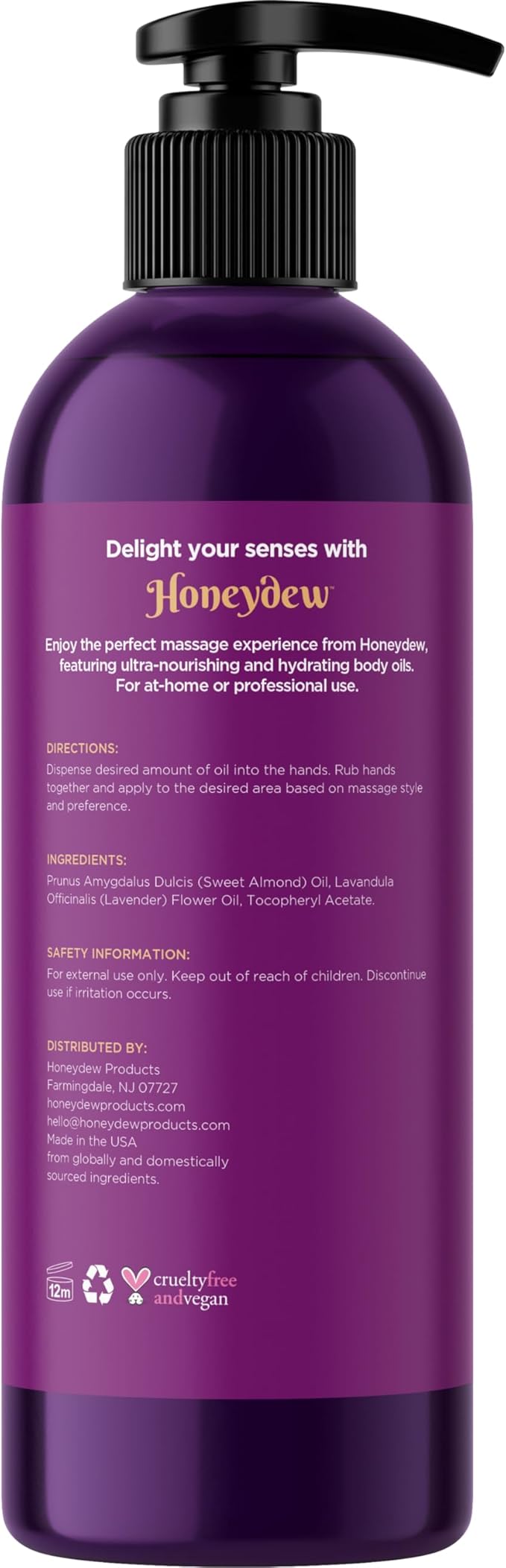 Lavender Massage Oil for Couples Relaxation - Non Greasy Non Staining Irresistibly Silky Full Body Massage Oil for Massage Therapy with Lavender Essential Oil - Therapeutic Grade Non GMO and Vegan