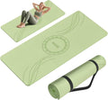 Large Yoga Mat Thick, 76"x32"x0.31"Wide POE Exercise Mat with Non-Slip Surface & Carry Strap, Anti-Tear Workout Mat for Yoga, Pilates, Fitness