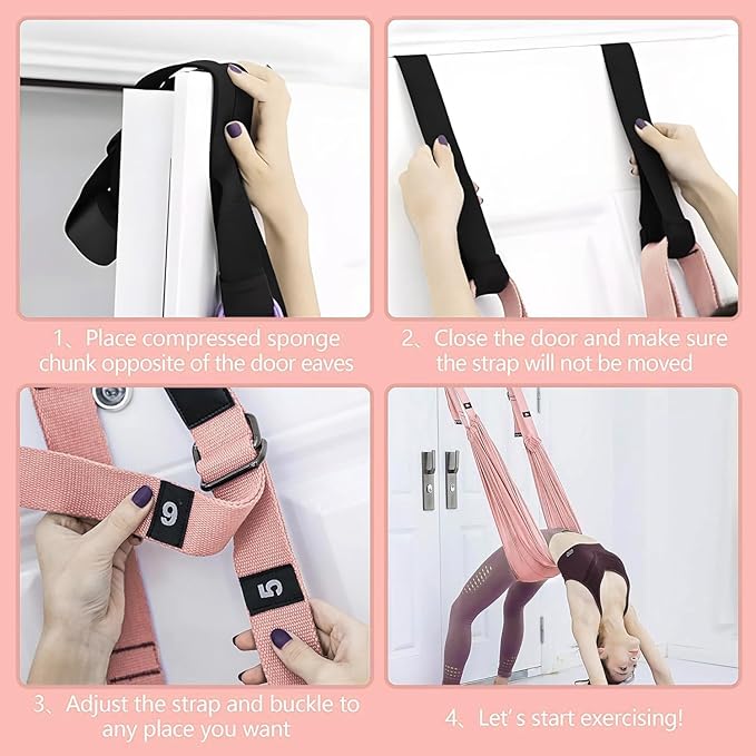 Leg Stretcher Strap - Yoga Stretching Strap,Yoga Door Swing,Backbend Training Rope with Door Anchor, Flexibility Trainer Stretching Equipment Assist Stretch Strap for Fitness Gymnastics Dance Aerial Ballet (purple)