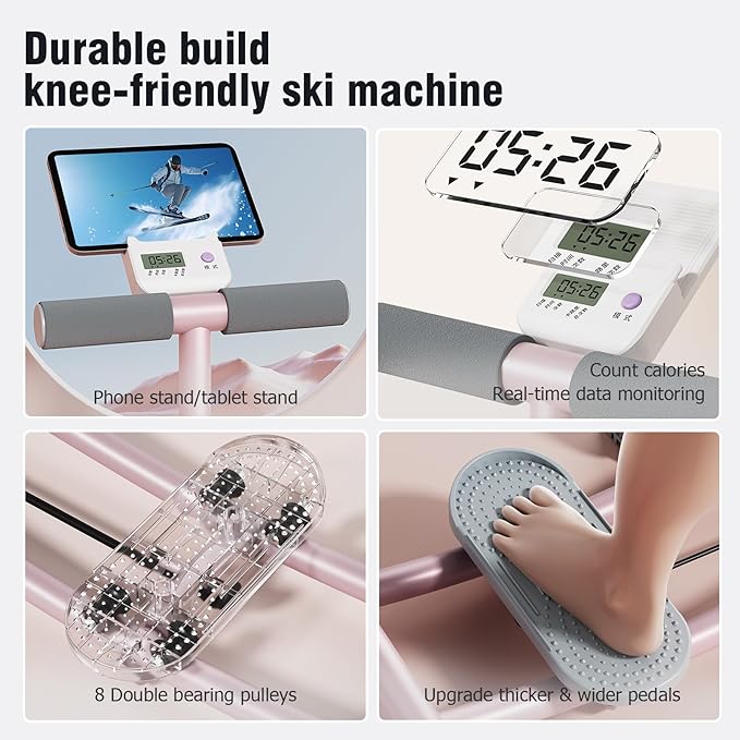 Ski Machine Leg Exerciser – Pelvic Floor & Thigh Toner, Home Aerobic Workout Equipment for Women & Men, Portable Leg Beauty Trainer for Toning, Fitness, and Core Strength