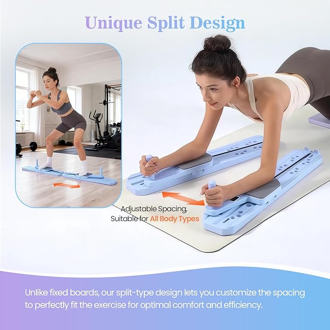 Nicoler Portable Pilates Reformer Set- Pilates Board 8-in-1 Multi-Functional Pilates Equipment