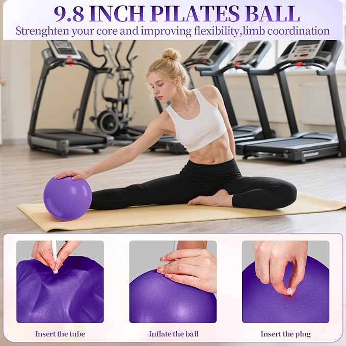 Pilates Essentials Kit for Women 15 Pcs Pilates Equipment for Home Workouts with Yoga Circle Ball Ring, 5 Resistance Bands,Pedal Puller Resistance Band,Anti Slip Socks for Starter Set
