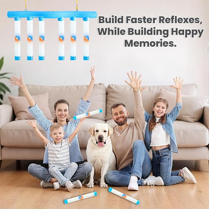 STHF Reflex Game, 3-Speed Adjustable Hand Eye Coordination Training Toy, Reaction Speed Challenge with English Voice Prompts for Family Brain Training, Safe EVA Foam Grip Skill Builder.